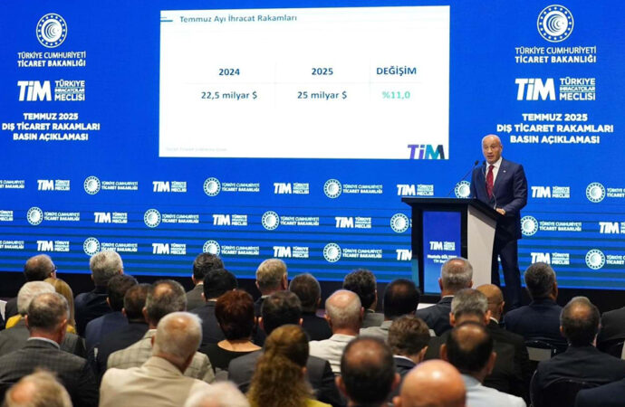 Türkiye’nin aylık ihracatı temmuzda ilk kez 25 milyar dolara ulaştı
